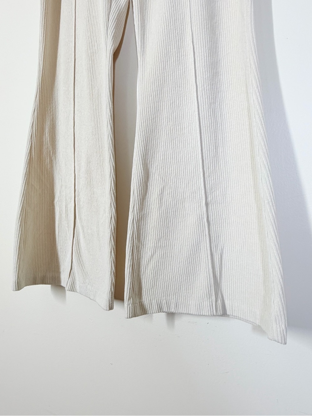 Aerie Cream Ribbed Wide Leg Lounge Pants Soft Knit Pull On - Picture 2 of 6